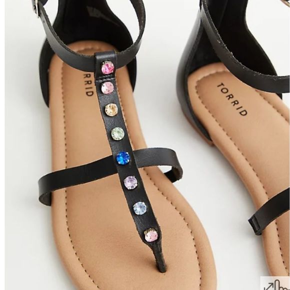 Torrid Love Rainbow Rhinestone T-Strap Sandal(13W) - Picture 1 of 4